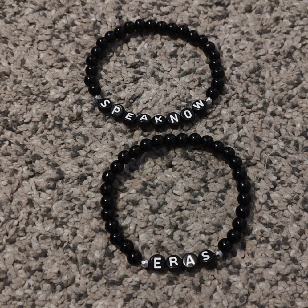 Taylor Swift Black Beaded Bracelets (2)